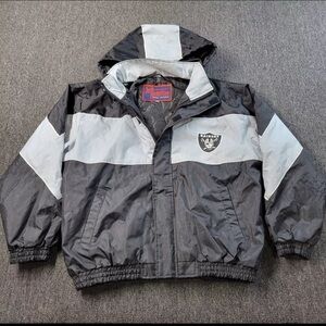Vintage Oakland Raiders NFL Jeff Hamilton Winter Coat Jacket - Men’s LG